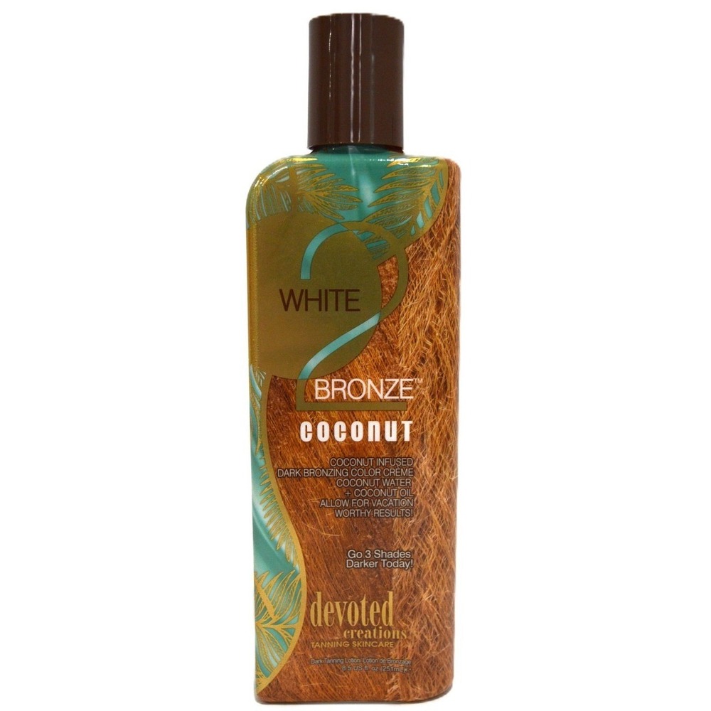 Devoted Creations White 2 Bronze Coconut Dark Bronzing Lotion 8.5oz